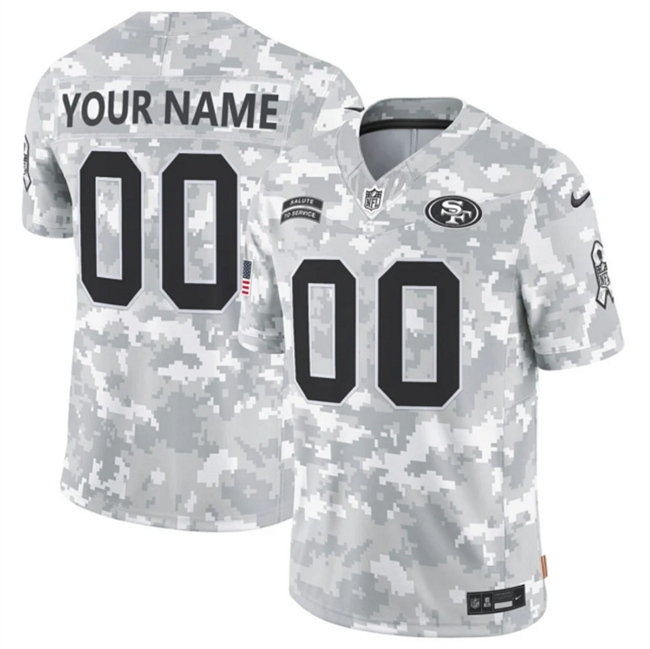 Youth San Francisco 49ers Active Player Custom 2024 F.U.S.E Arctic Camo Salute To Service Limited Stitched Football Jersey