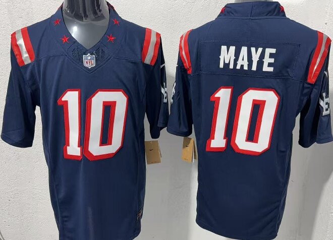 Men's New England Patriots #10 Drake Maye Navy 2026 F.U.S.E. Vapor Limited Stitched Football Jersey