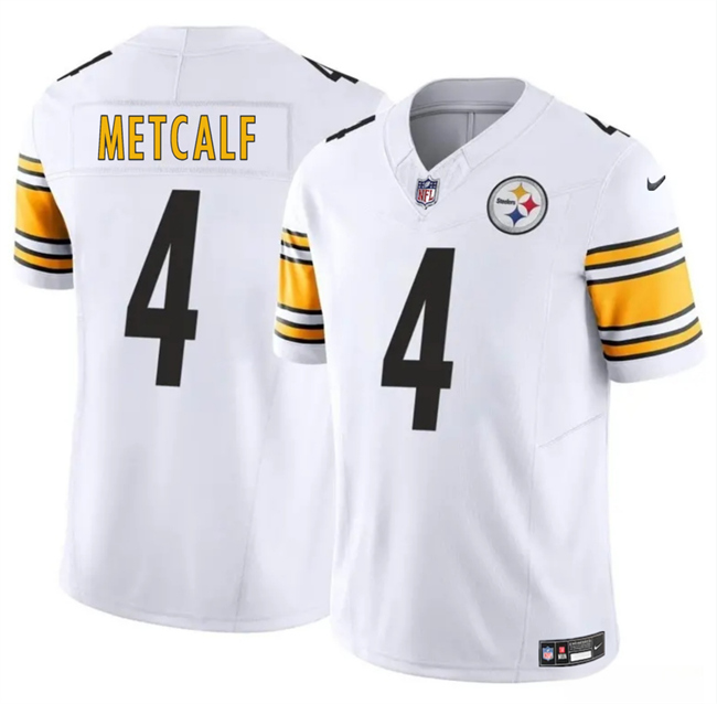 Youth Pittsburgh Steelers #4 DK Metcalf White 2023 F.U.S.E. Vapor Untouchable Limited Stitched Football Jersey