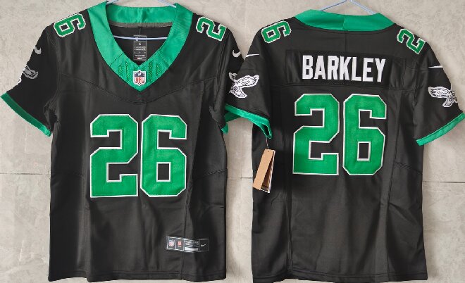 Youth Philadelphia Eagles #26 Saquon Barkley Black 2025 F.U.S.E Throwback Vapor Untouchable Limited Stitched Football Jersey