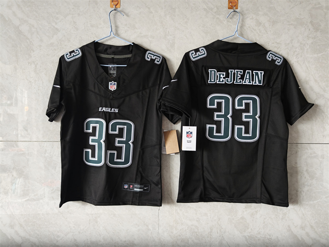 Youth Philadelphia Eagles #33 Cooper DeJean Black Fashion 2025 F.U.S.E Vapor Untouchable Limited Stitched Football Jersey