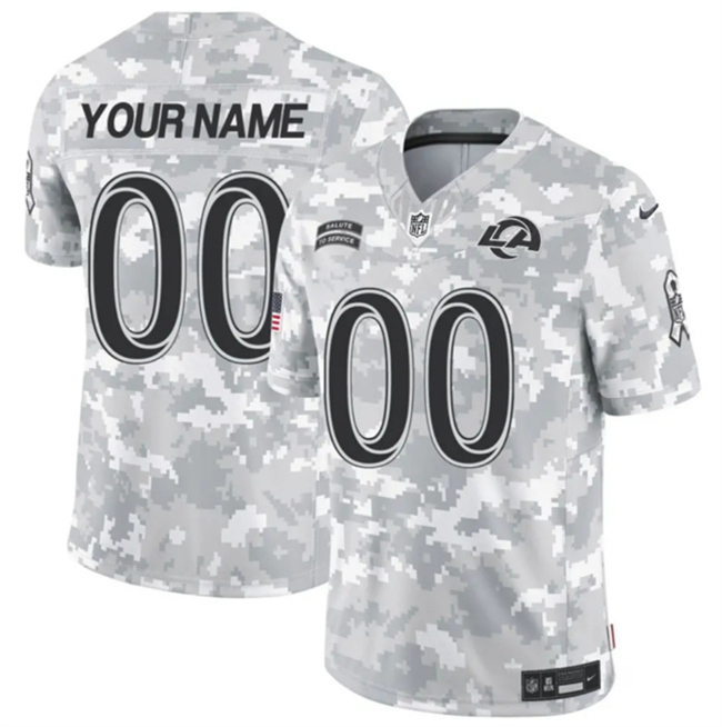 Youth Los Angeles Rams Active Player Custom 2024 F.U.S.E Arctic Camo Salute To Service Limited Stitched Football Jersey