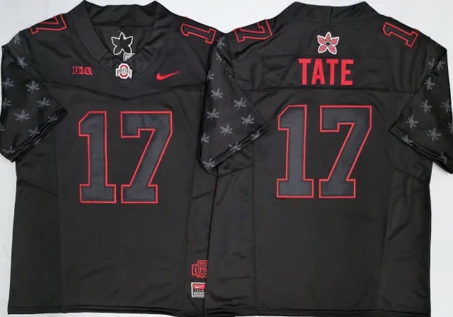 Men's NCAA Ohio State Buckeyes #17 Carnell Tate 2026 Stranger Things College Football Jersey.webp