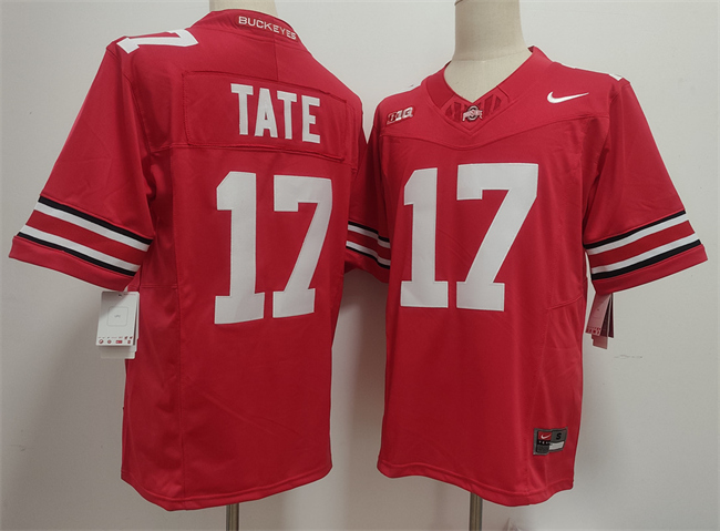 Men's Ohio State Buckeyes #17 Carnell Tate Red F.U.S.E. Limited Stitched Jersey