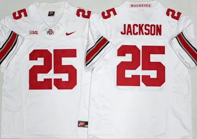 Men's NCAA Ohio State Buckeyes #25 Bo Jackson White F.U.S.E Football Stitched Jersey.webp