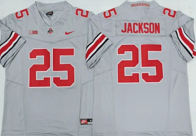 Men's NCAA Ohio State Buckeyes #25 Bo Jackson Gray F.U.S.E Football Stitched Jersey.webp