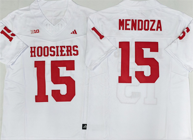 Men's NCAA Indiana Hoosiers #15 Fernando Mendoza White Stitched Basketball Jersey