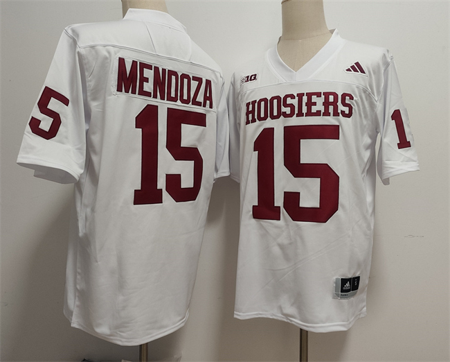 Men's NCAA Indiana Hoosiers #15 Fernando Mendoza White Stitched Football Jersey