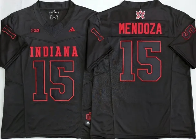 Men's NCAA Indiana Hoosiers #15 Fernando Mendoza 2026 Stranger Things College Football Jersey.webp