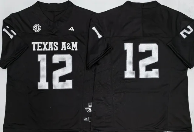 Men's NCAA Texas A&M Aggies #12 12th Man Fans Black F.U.S.E Football Jersey.webp