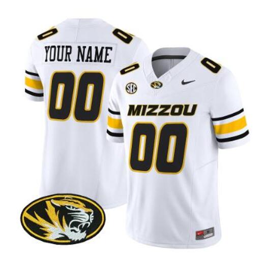 Men's Missouri Tigers ACTIVE PLAYER Custom White F.U.S.E. Vapor Limited Stitched Football Jersey