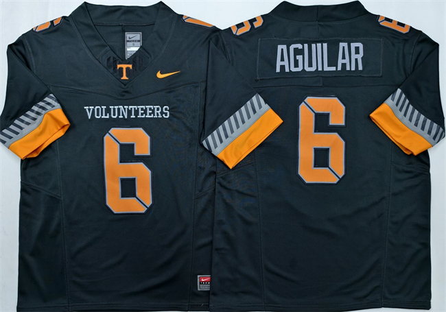 Men's Tennessee Volunteers #6 Joey Aguilar Black 2025 F.U.S.E. Stitched Jersey