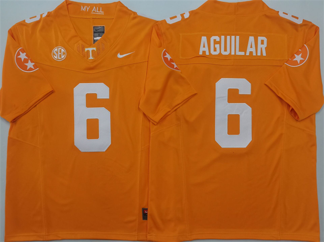 Men's Tennessee Volunteers #6 Joey Aguilar Orange F.U.S.E. Stitched  Jersey