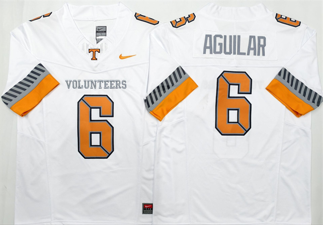Men's Tennessee Volunteers #6 Joey Aguilar White 2025 F.U.S.E. Stitched  Jersey