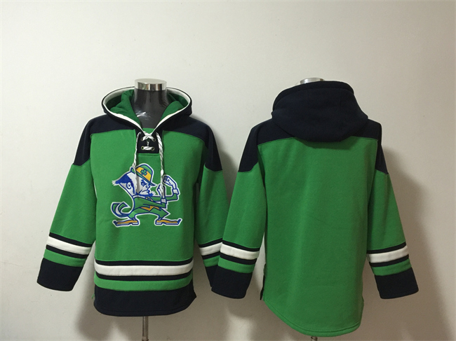 Men's Notre Dame Fighting Irish Green Ageless Must-Have Lace-Up Pullover Hoodie