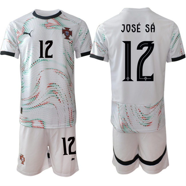 Men's Portugal Team #12 José Sá 2025 White Away Soccer Jersey Suit