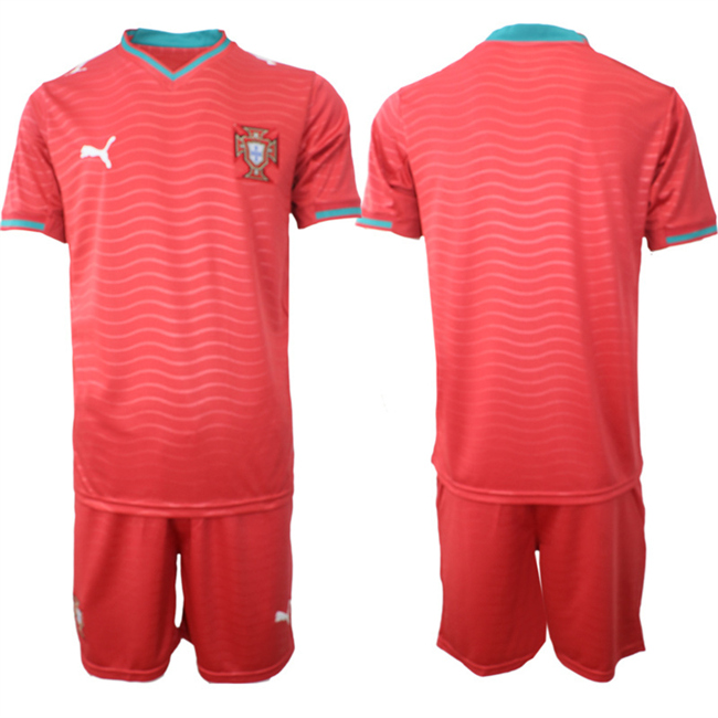 Men's Portugal Team Blank Red 2026 World Cup Home Soccer Jersey Suit