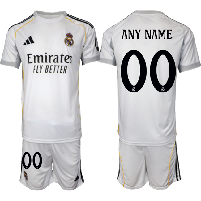 Men's Real Madrid Custom 2026 White Home Soccer Jersey Suit