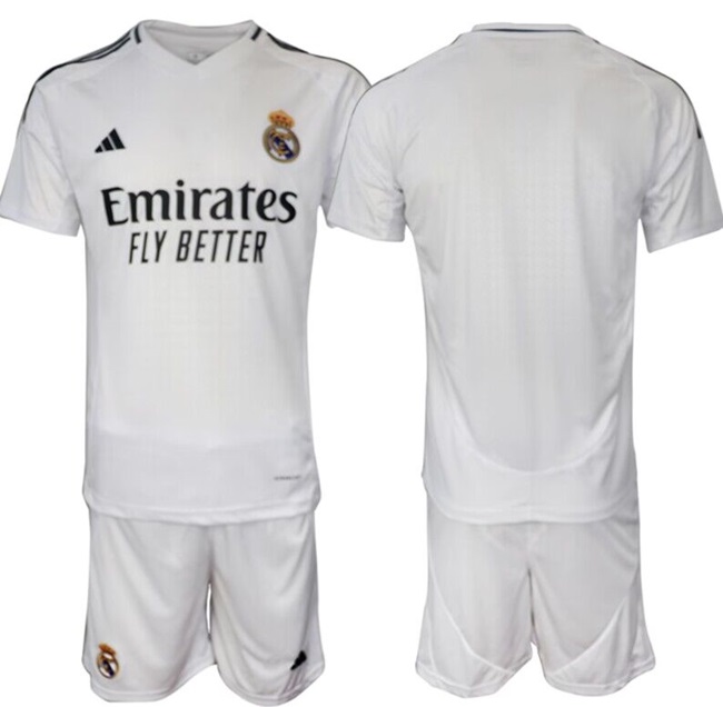 Men's Real Madrid Custom 2025 White Home Soccer Jersey Suit