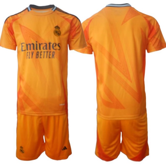 Men's Real Madrid Custom 2025 Orange Away Soccer Jersey Suit