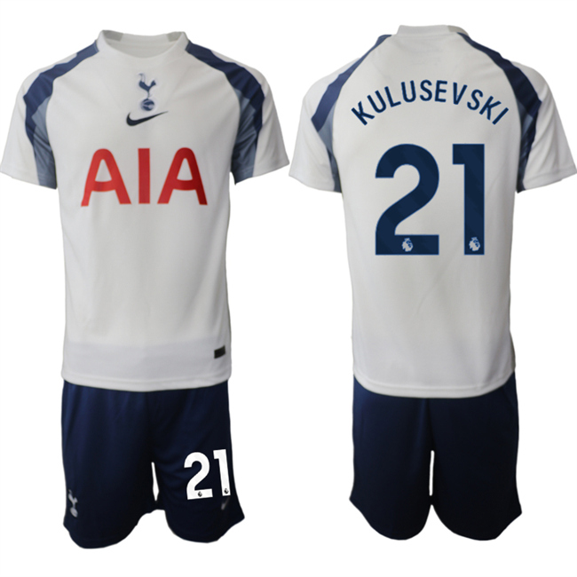 Men's Tottenham Hotspur #21 Dejan Kulusevski 2026 White Home Soccer Jersey Suit