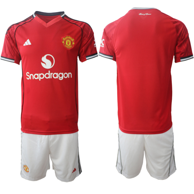 Men's Manchester United Blank 2026 Red Home Soccer Jersey Suit