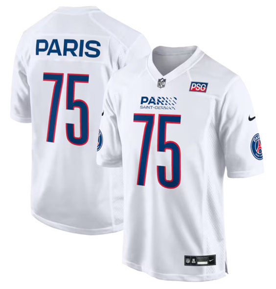 Men's Paris Saint-Germain #75 White 2025 Soccer Football Jersey