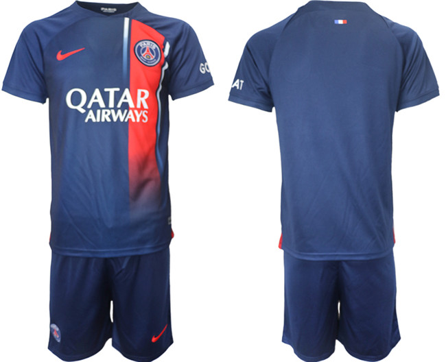 Men's Paris Saint-Germain Custom 2024 Navy Home Soccer Jersey Suit