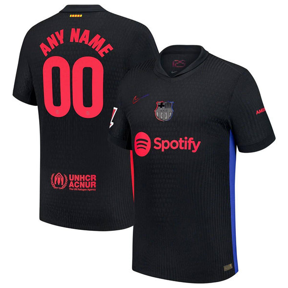 Men's Barcelona Custom Black 2025 Away Soccer Jersey