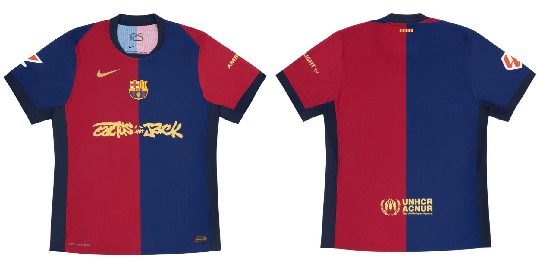 Men's Barcelona Blue Scarlet 2025 Match Home X Cactus Jack Soccer Jersey