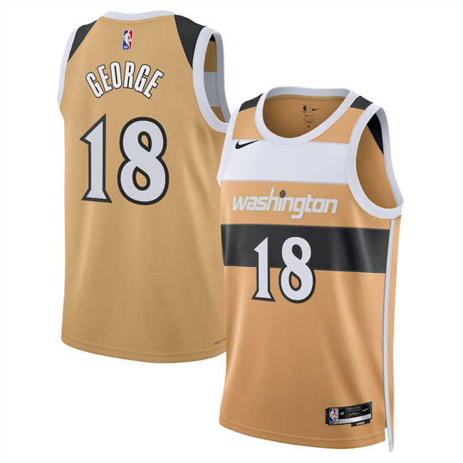 Men's Washington Wizards #18 Kyshawn George Gold 2026 City Edition Stitched Basketball Jersey