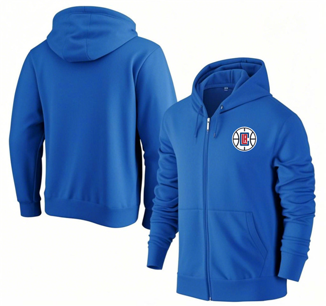 Men's Los Angeles Clippers Blue Primary Logo Full-Zip Hoodie