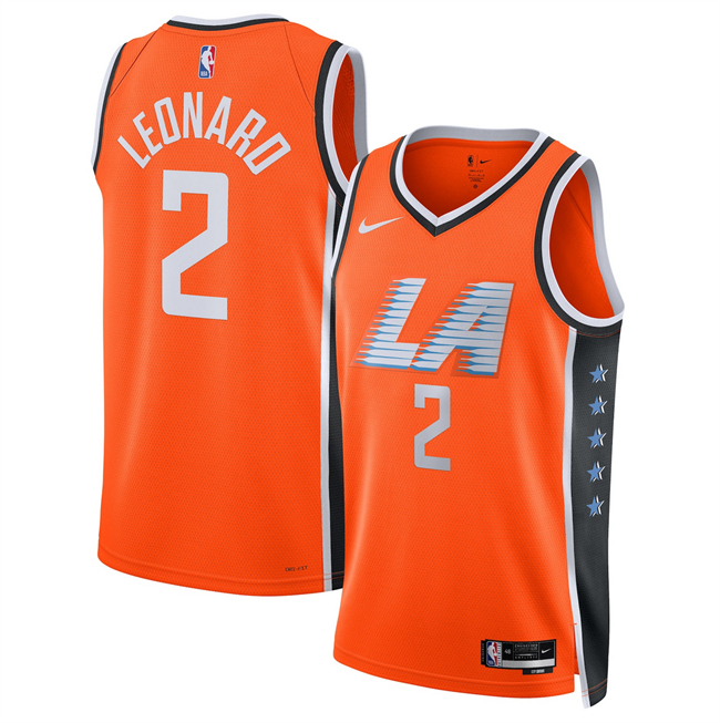 Men's Los Angeles Clippers #2 Kawhi Leonard Orange 2026 City Edition Stitched Jersey
