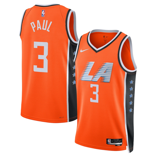 Men's Los Angeles Clippers #3 Chris Paul Orange 2026 City Edition Stitched Jersey