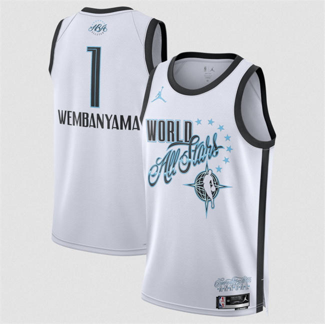 Men's 2026 All-Star #1 Victor Wembanyama White Stitched Basketball Jersey