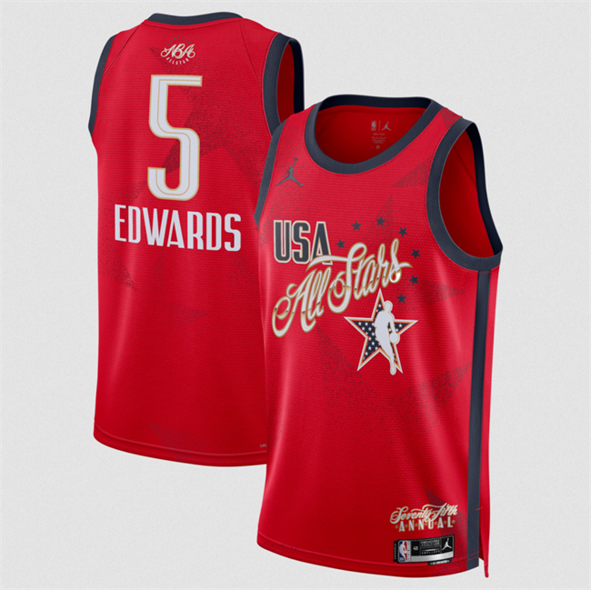 Youth 2026 All-Star #5 Anthony Edwards Red Stitched Basketball Jersey