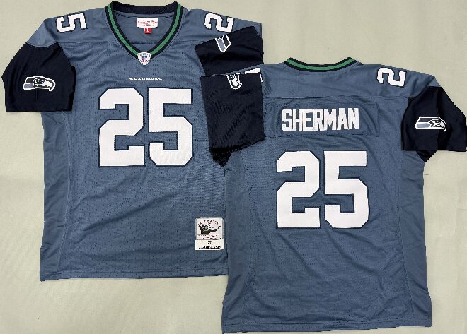 Men's Seattle Seahawks #25 Richard Sherman 2011 Legacy Jersey Silvery