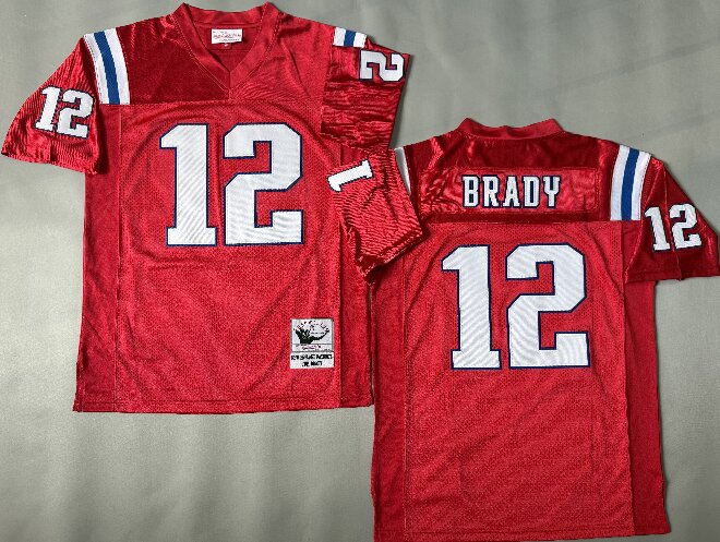Men's New England Patriots #12 Tom Brady 1984 Throwback Red Jersey
