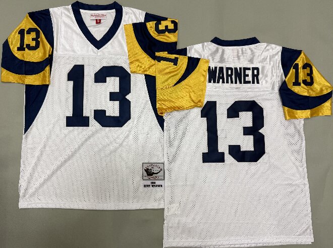 Men's  Los Angeles Rams #13 Kurt Warner 1984 Royal Stitched Throwback Jersey
