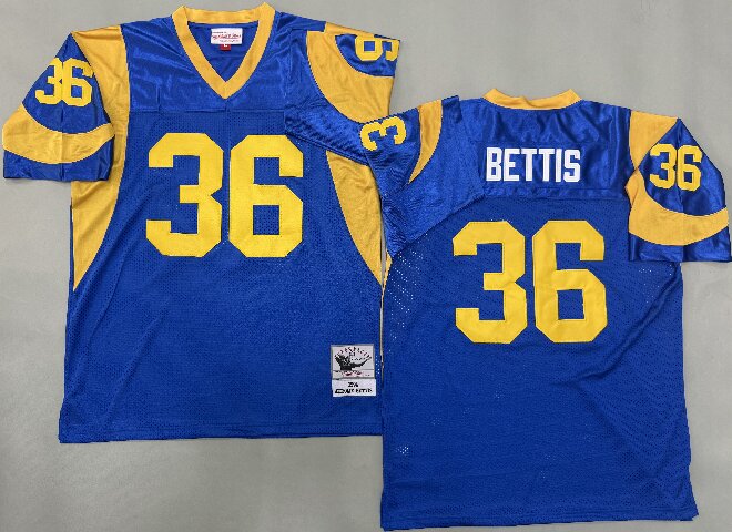 Men's  Los Angeles Rams #36 Jerome Bettis +1994 Royal Throwback Vintage Jersey
