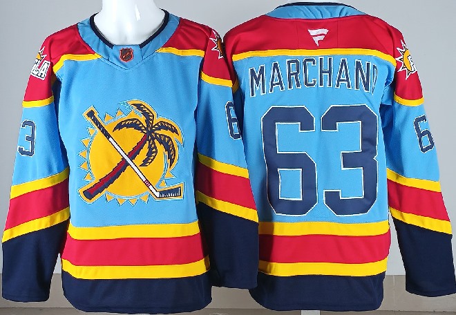 Men's Florida Panthers #63 Brad Marchand Blue 2026 Stitched Hockey Jersey