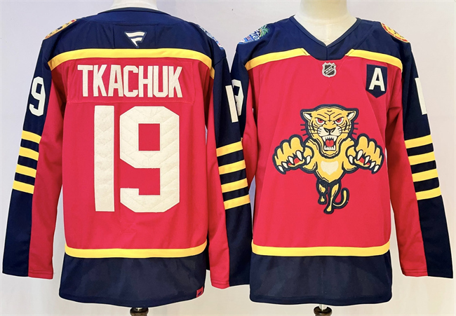 Men's Florida Panthers #19 Matthew Tkachuk Red 2026-2026 With A Patch Winter Classic Stitched Hockey Jersey