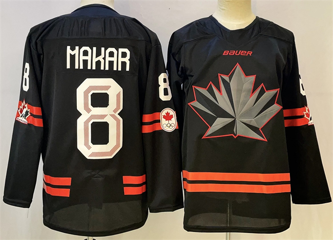 Men's Canada Hockey #8 Cale Makar Black Stitched Jersey