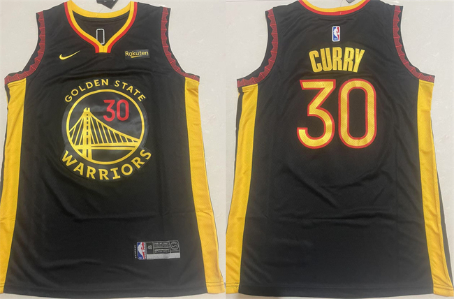 Men's Golden State Warriors #30 Stephen Curry Black Stitched Basketball Jersey
