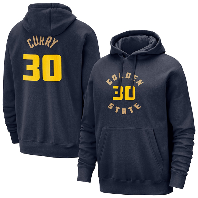 Men's Golden State Warriors 30 Stephen Curry Navy 2025 City Edition Pullover Hoodie