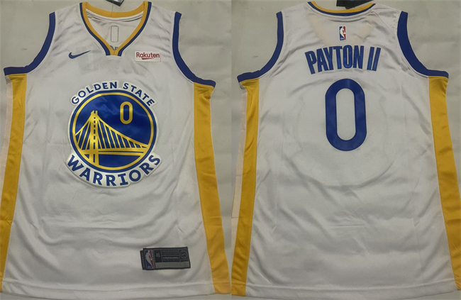 Men's Golden State Warriors #0 Gary Payton II White Association Edition Stitched Basketball Jersey