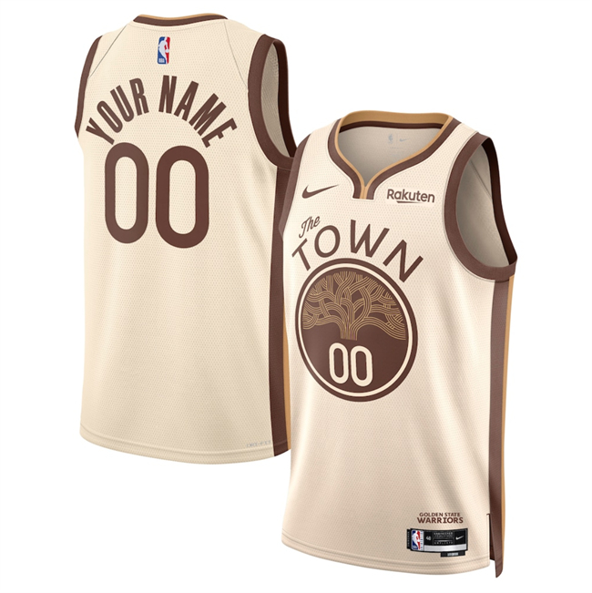 Men's Golden State Warriors Active Player Custom Tan 2026 City Edition Stitched Basketball Jersey