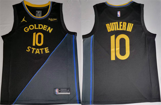 Men's Golden State Warriors #10 Jimmy Butler III Black 2025 Statement Edition Stitched Basketball Jersey