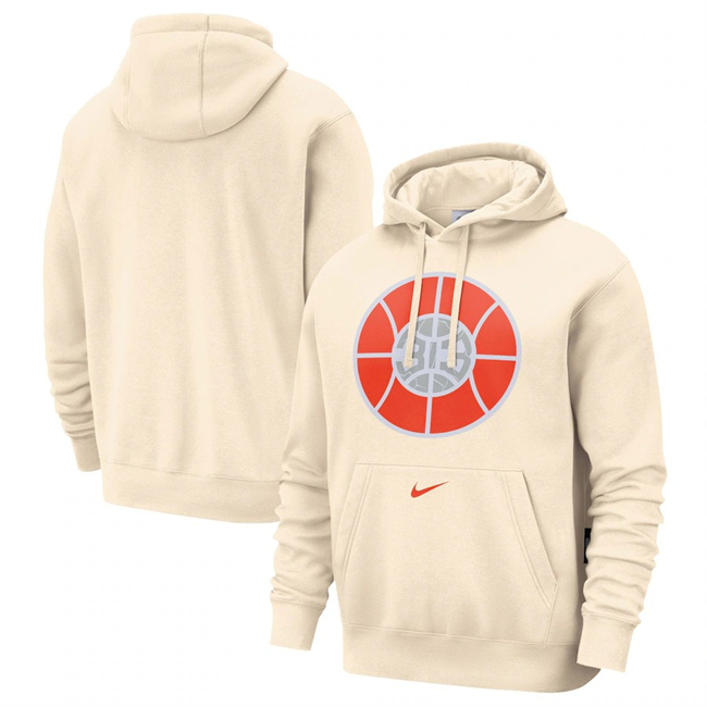 Men's Detroit Pistons Tan 2025 City Edition Essential Club Pullover Hoodie