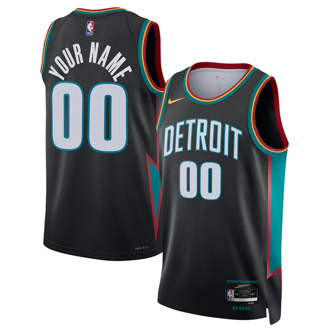 Men's Detroit Pistons Active Player Custom Black 2026 City Edition Stitched Basketball Jersey